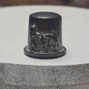 Vintage Metal Souvenir Thimble Bullfighter And Horse Rearing [ Read Details ]